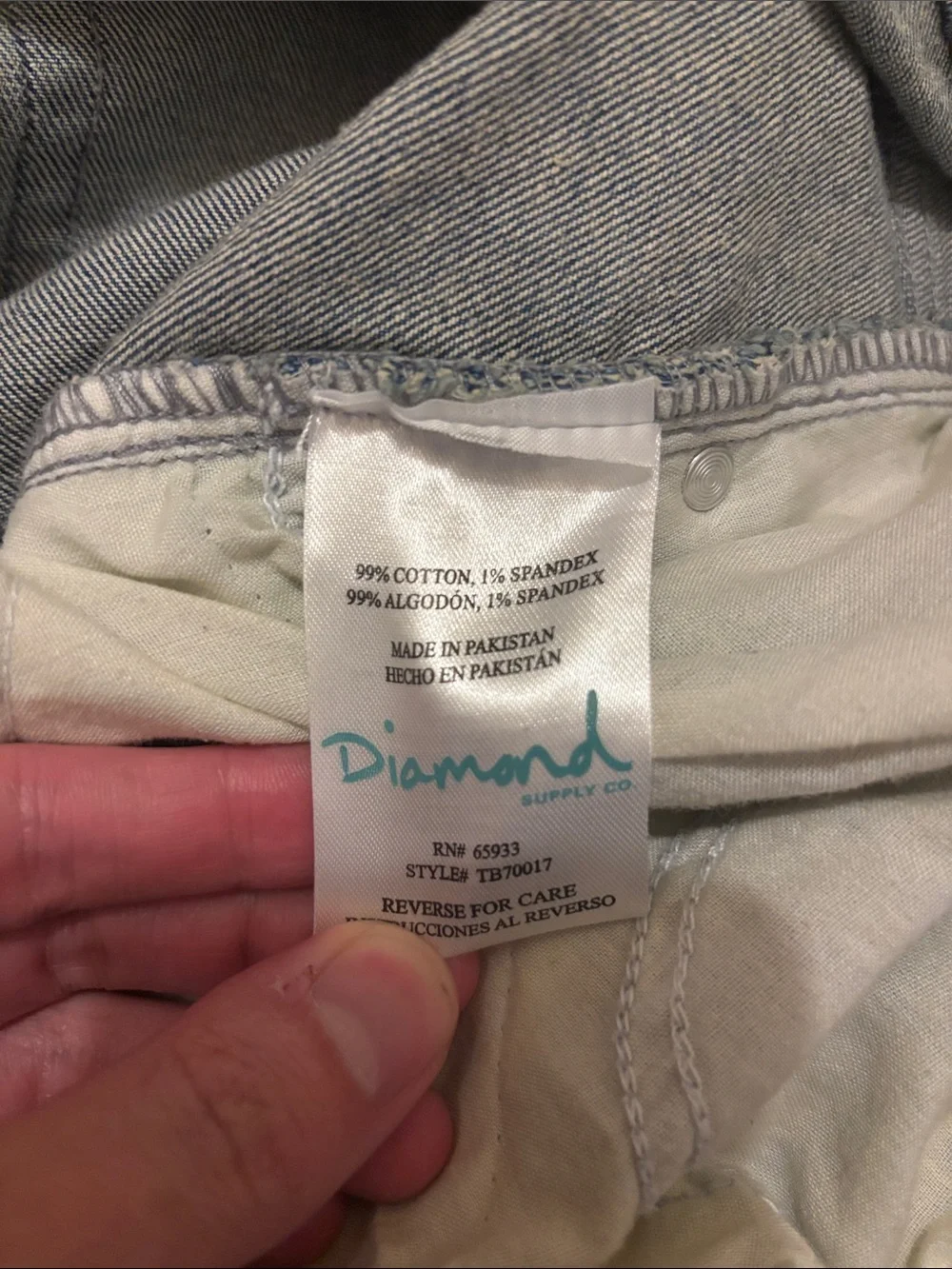Diamond Supply Co. Light Wash Denim Jeans Men’s 36x30